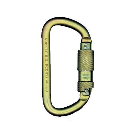 Msa Safety Carabiner, 9/16" (14 MM) Gate, Auto-Locking, Steel SRCC413